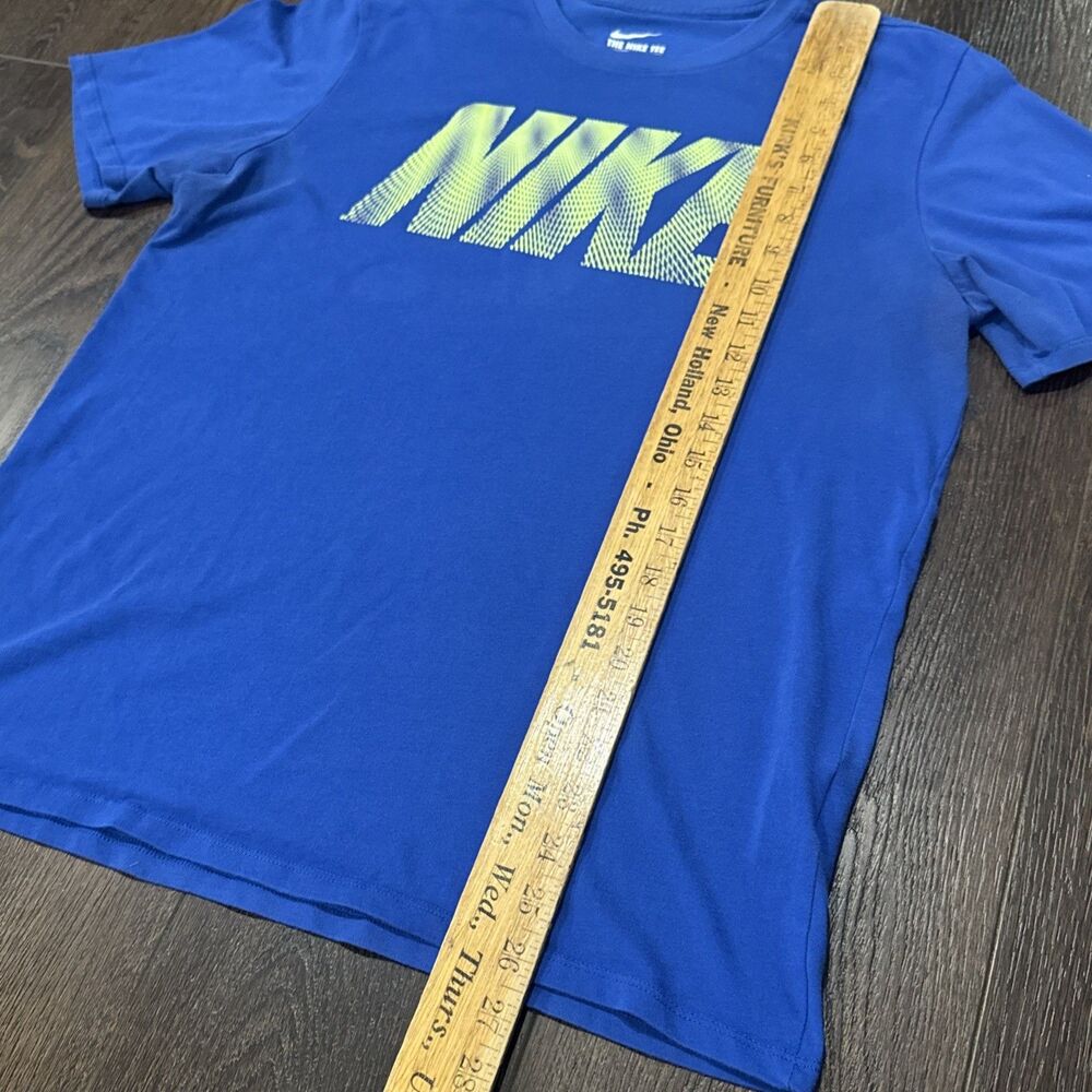 Nike DRI-FIT Graphic T-Shirt Men's Blue Short Sleeve Activewear Top Mens Large - Picture 4 of 7